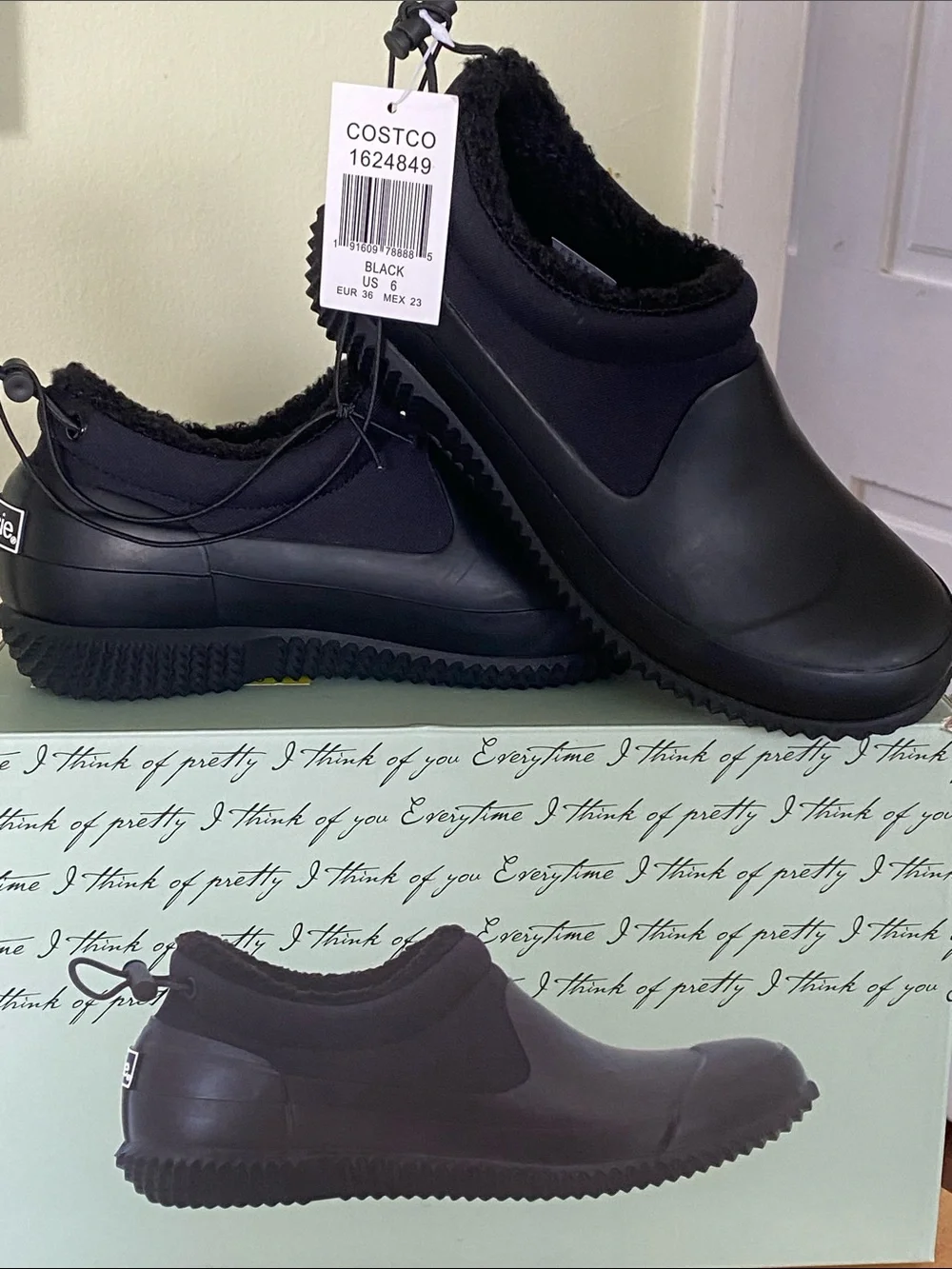 Kensie Black Ladies Waterproof Slip-On Rain & Snow Clog Size 6 Carmella